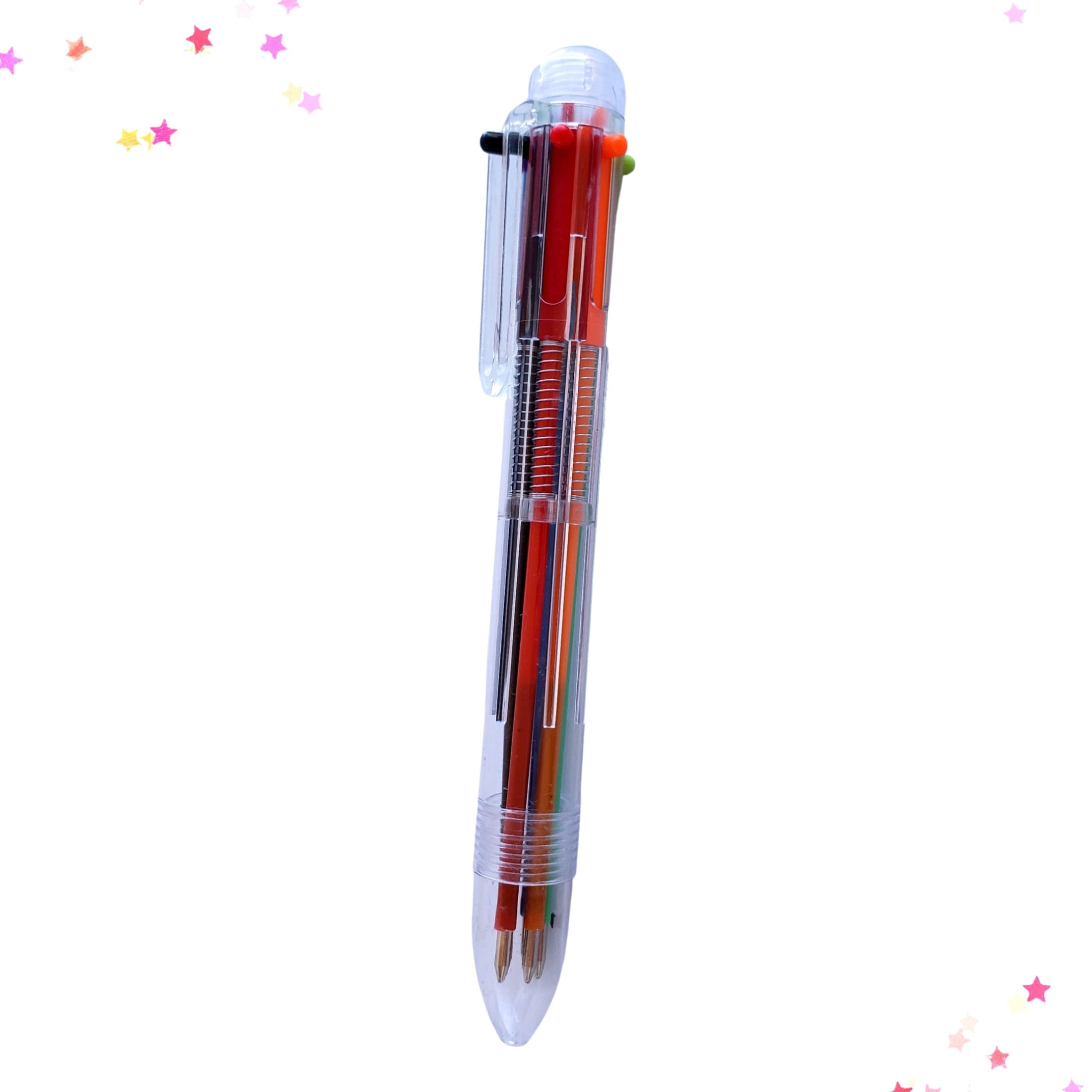 Multicolor 6-in-1 Retractable Transparent Pen